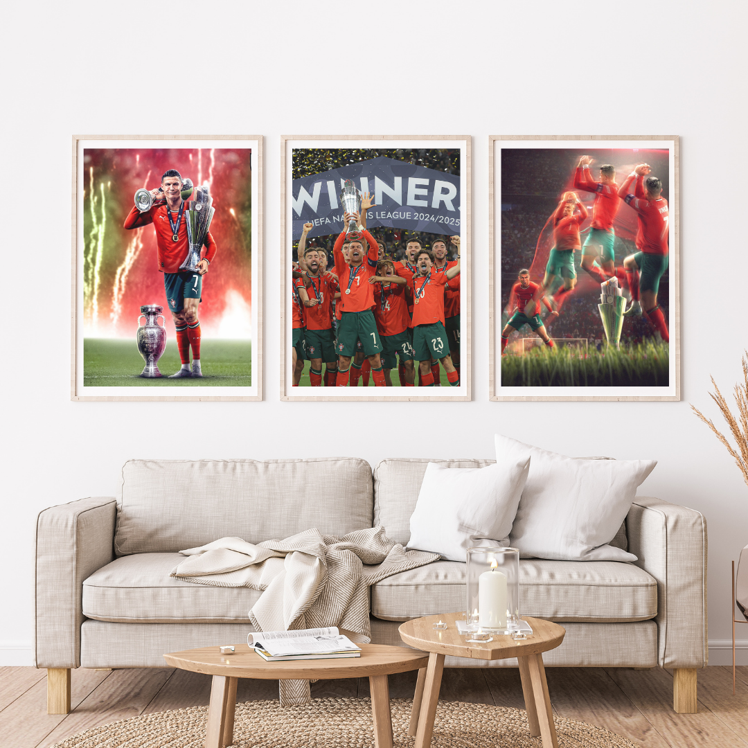 Poster Portugal et Ronaldo – Victoire Ligue des Nations 2025