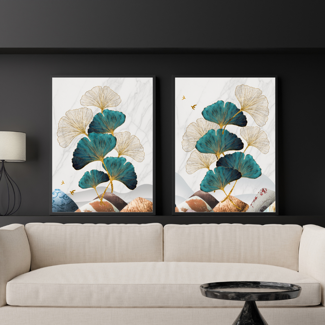 affiches fleurs et animaux abstraites