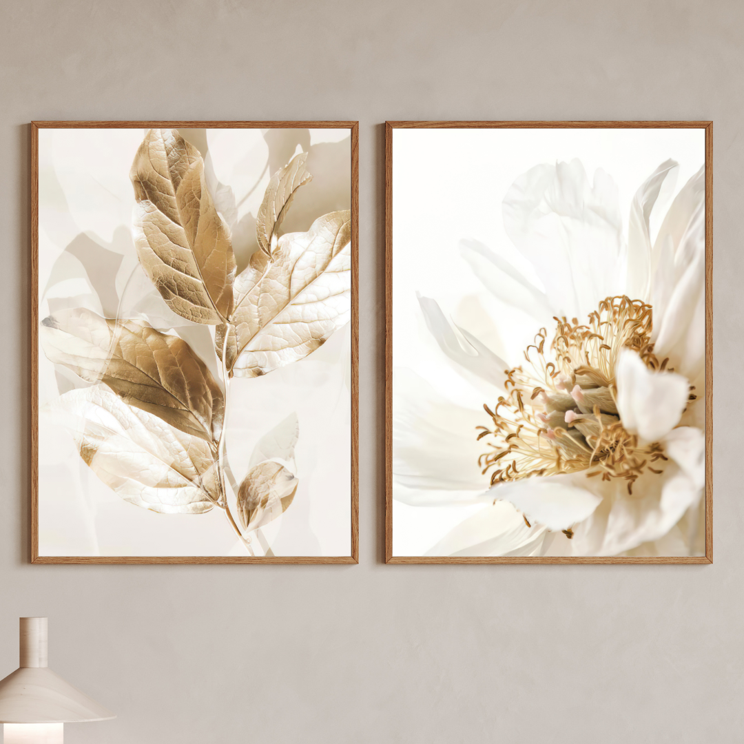 affiches feuillages dorés