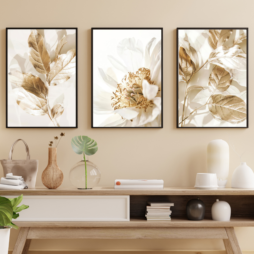 affiches feuillages dorés