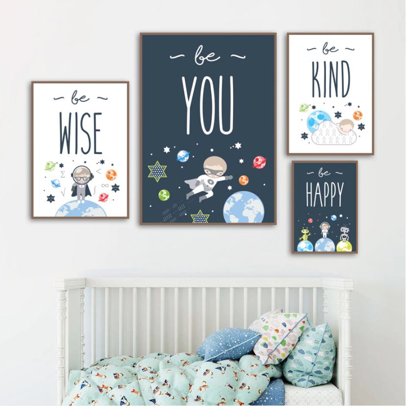 affiches enfant astronautes