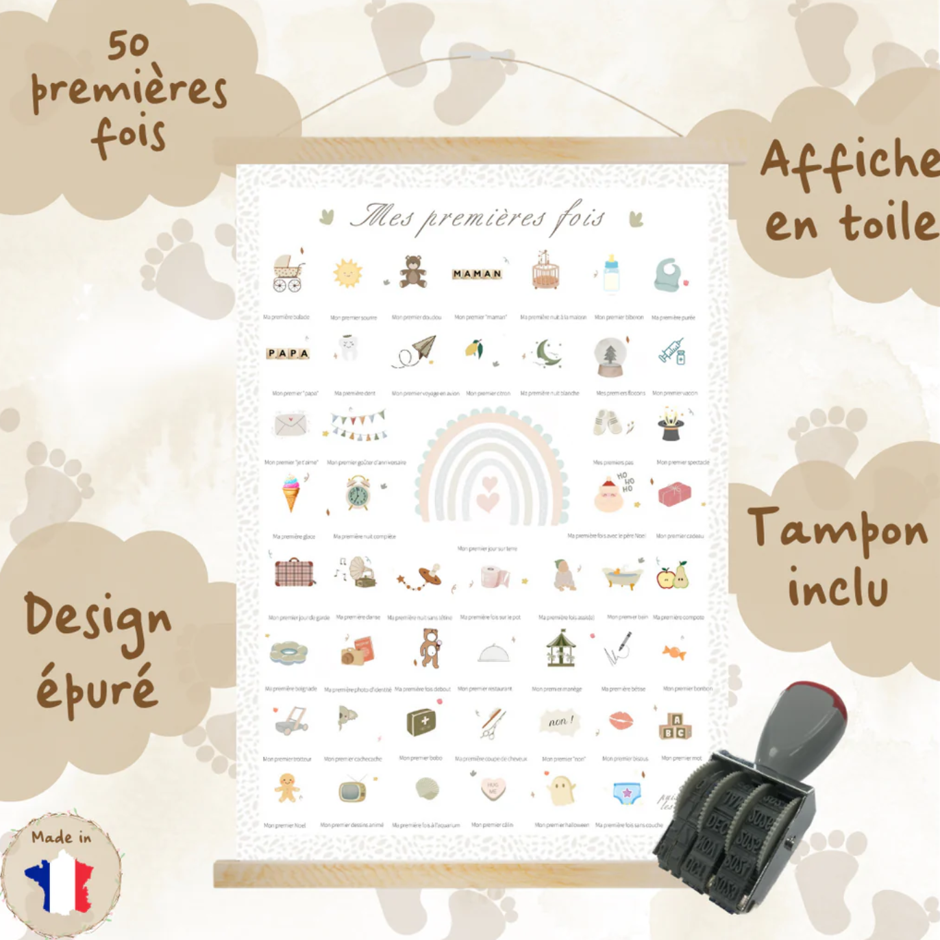 Quel cadeau pour une future maman ? Tout savoir sur l'affiche à tamponner des étapes de bébé