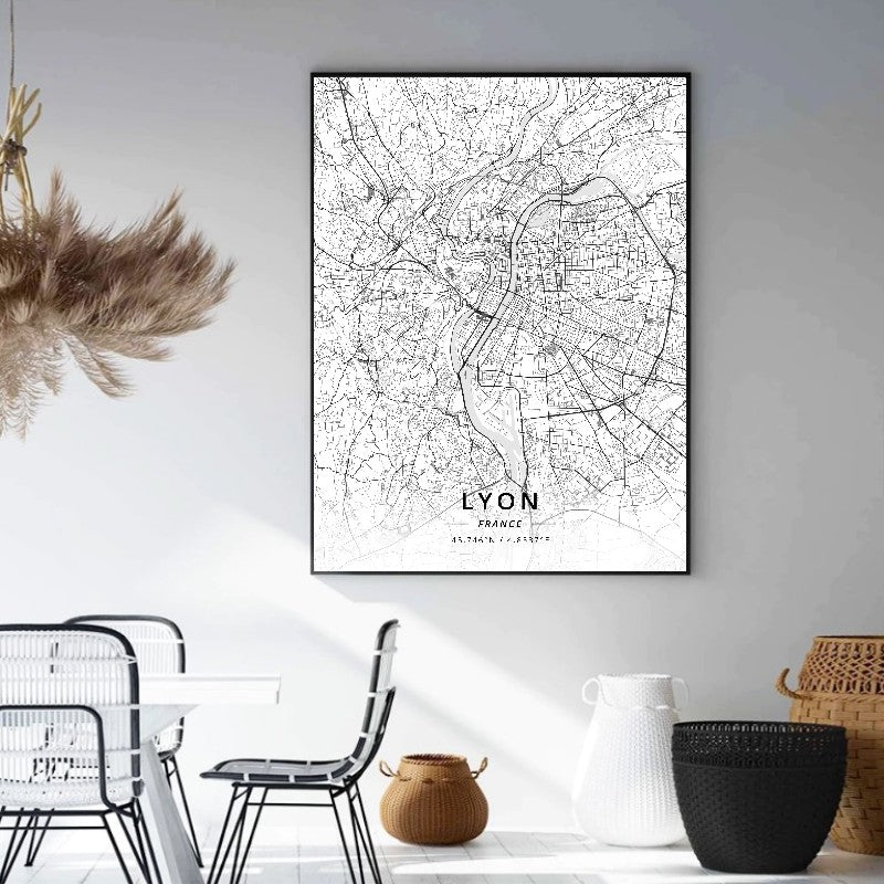 affiches cartes de france lyon