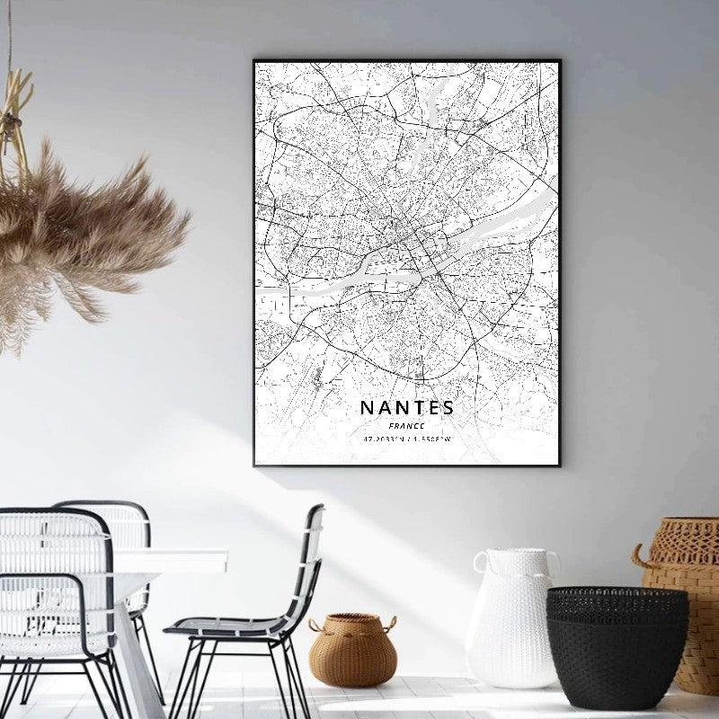 affiches cartes de france nantes