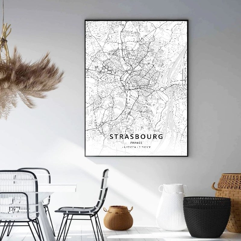 affiches cartes de france strasbourg