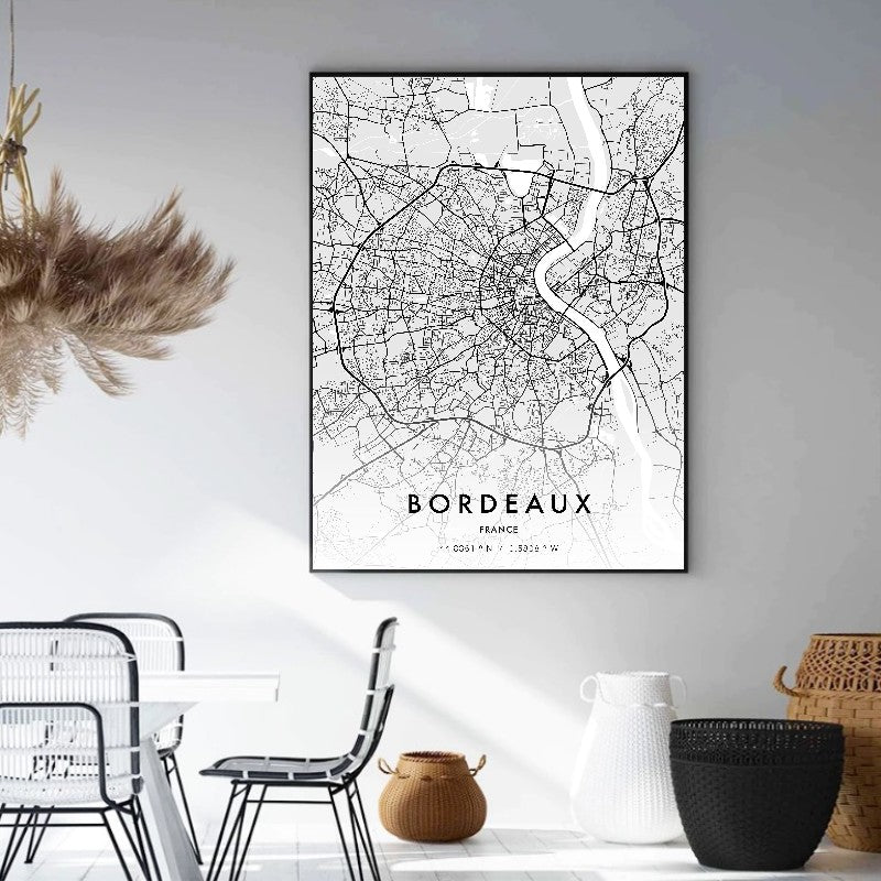 affiches cartes de france bordeaux