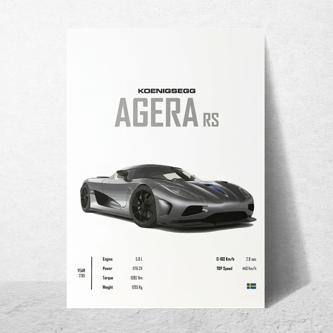 affiche voitures de sport agera rs