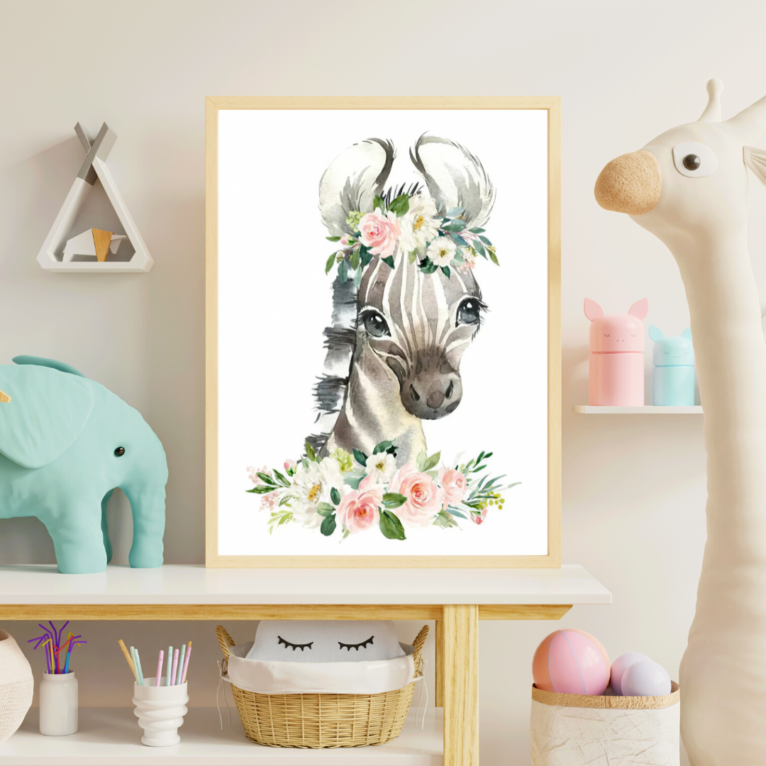 affiches animaux de la savane pour enfants zèbre