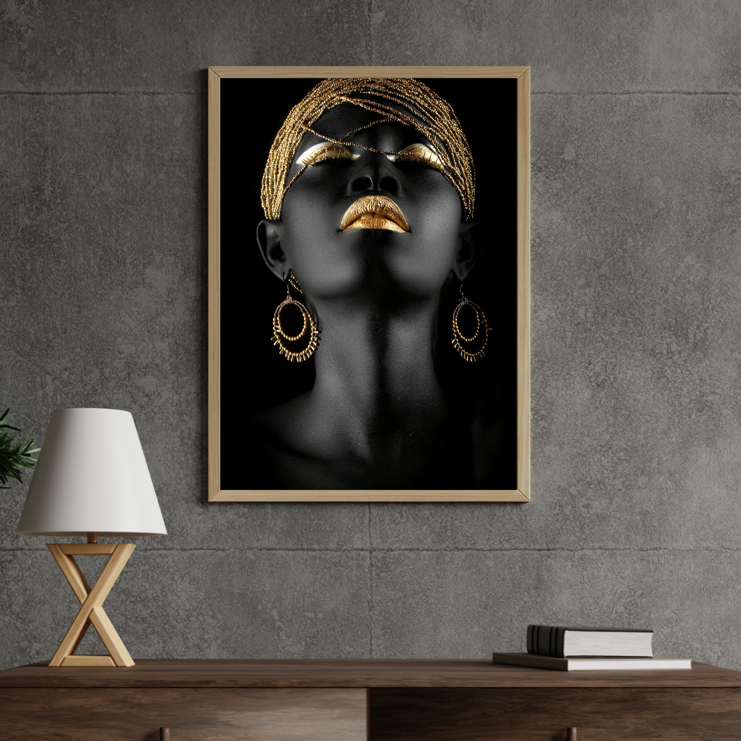 affiche contemporaine femme doré