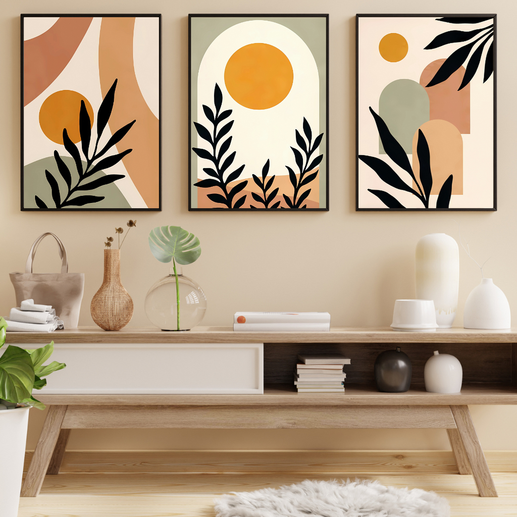 affiches bohèmes avec formes géométriques