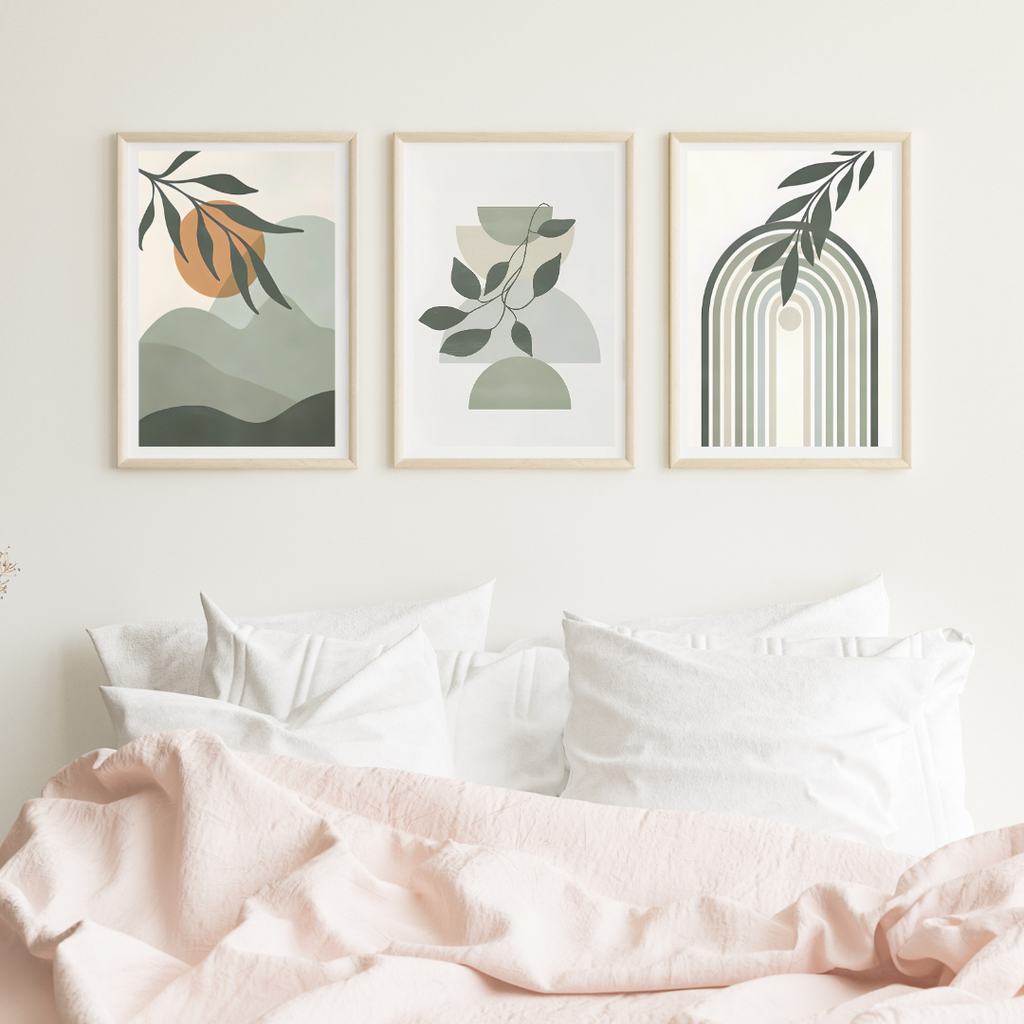 affiches figures géométriques vertes