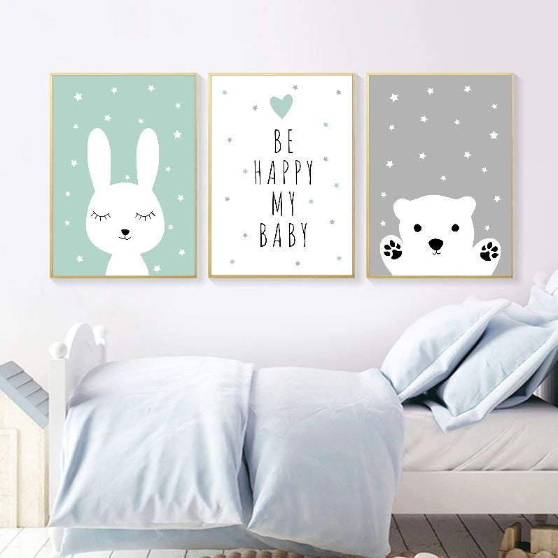 Artpin® P63 Poster décoratif pour chambre d'enfant Motif menthe