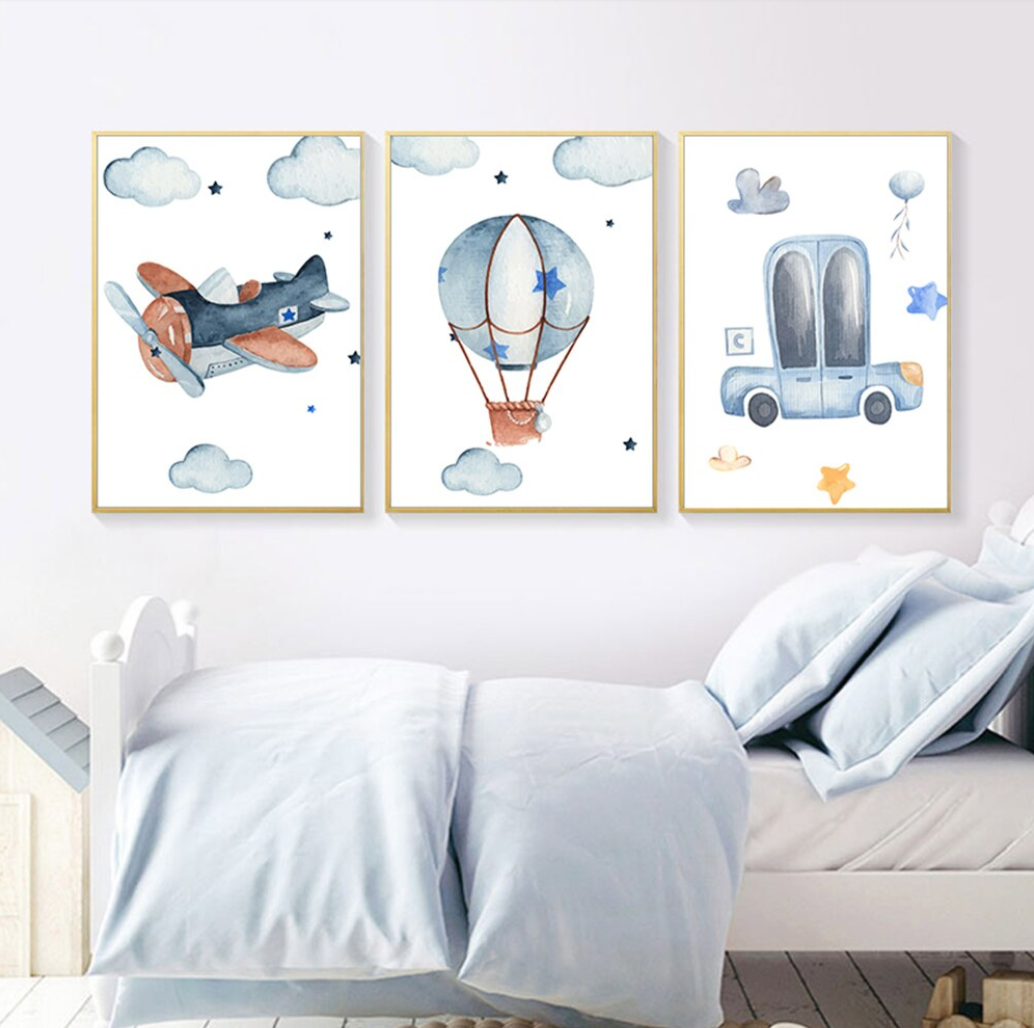 affiches enfant dans les airs