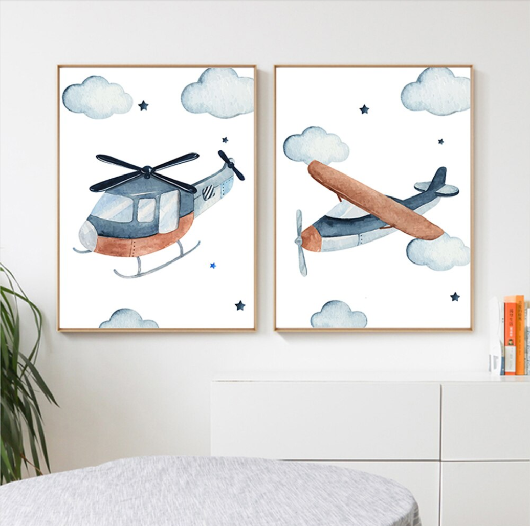 affiches enfant dans les airs