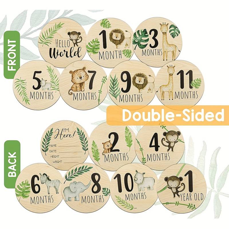 cartes mensuelles en bois pour bébé