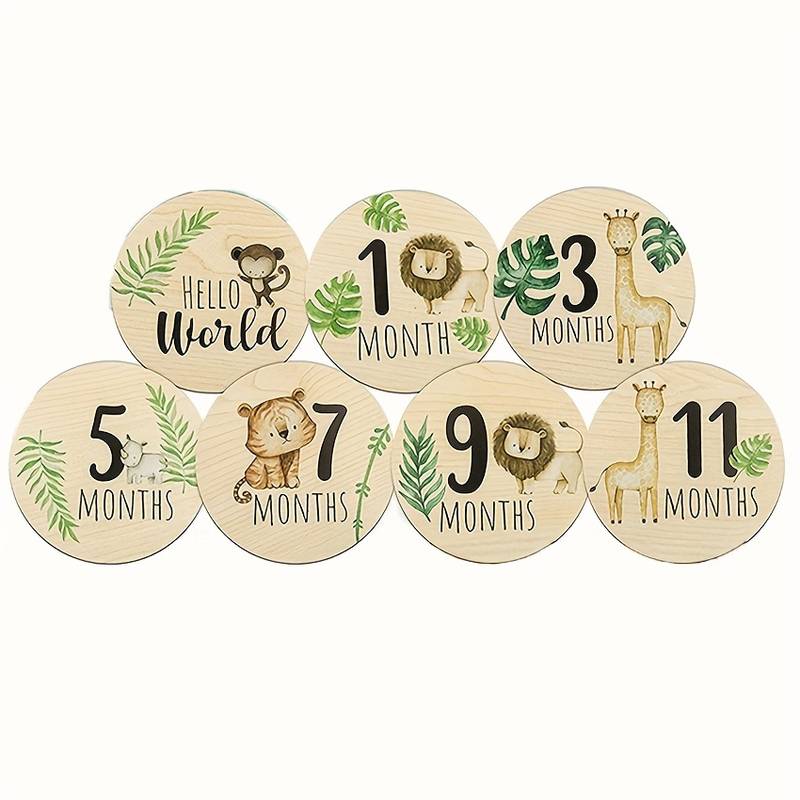 cartes mensuelles en bois pour bébé