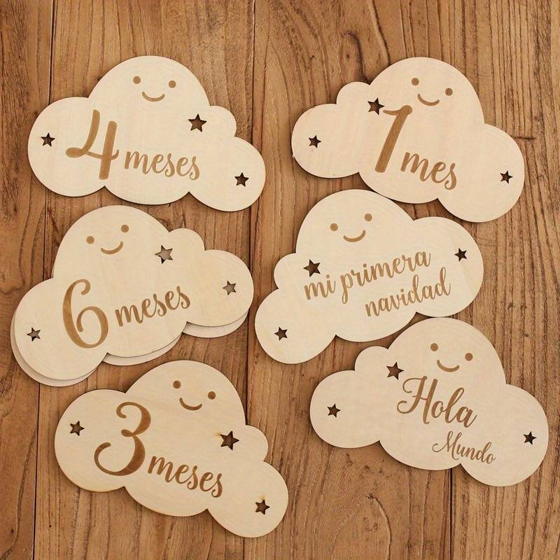 cartes mensuelles en bois pour bébé