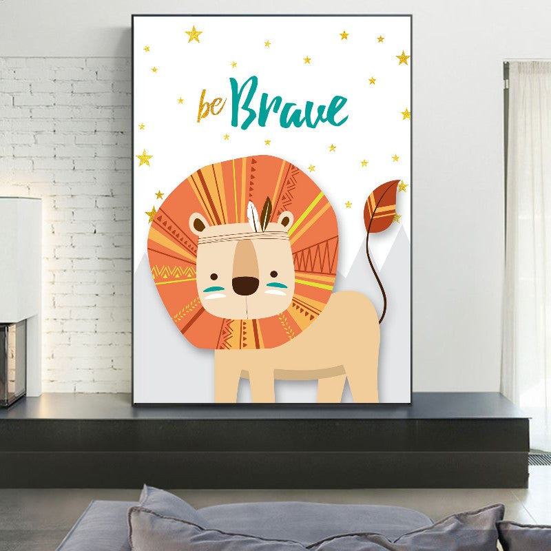 affiche animaux lion