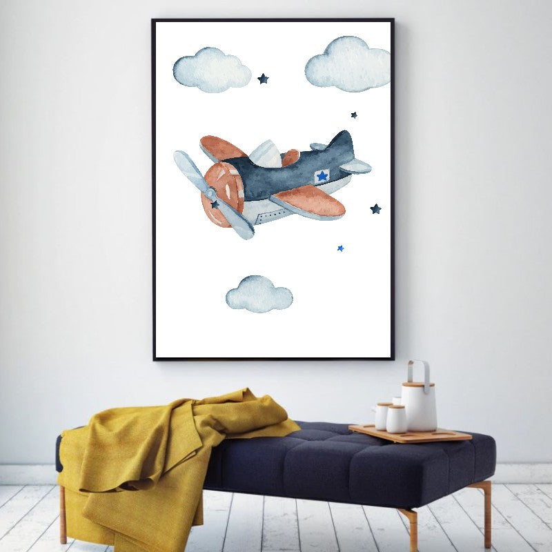 affiches enfant dans les airs