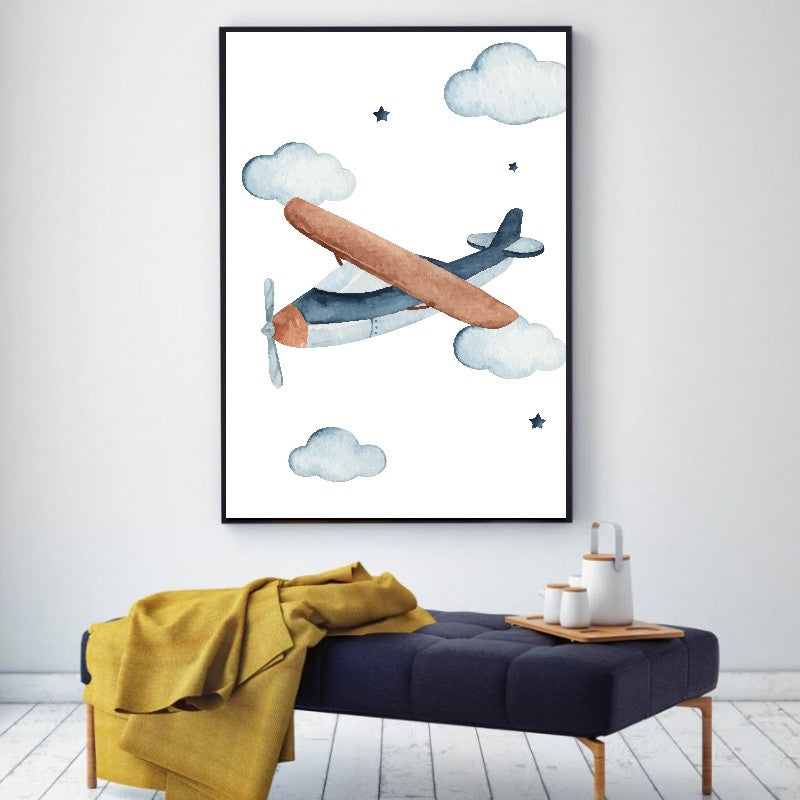 affiche enfant dans les airs