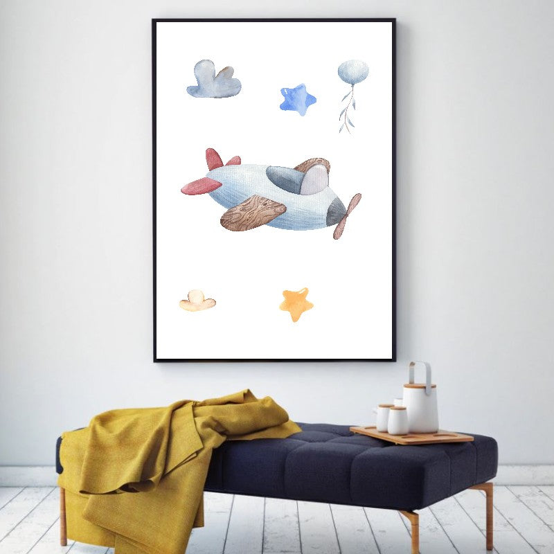 affiche enfant dans les airs