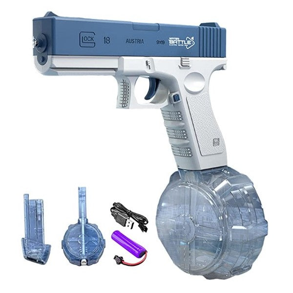 Pistolet à Eau électrique Surpuissant Rechargeable - Couleur Bleue, Jouet En Plastique