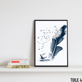 affiche fleur bleu